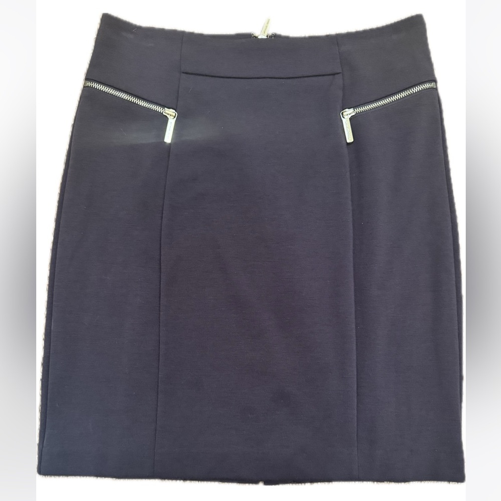MICHAEL Michael Kors- Dark Brown Skirt w/ Gold Zipper- Above the Knee- SIZE 8